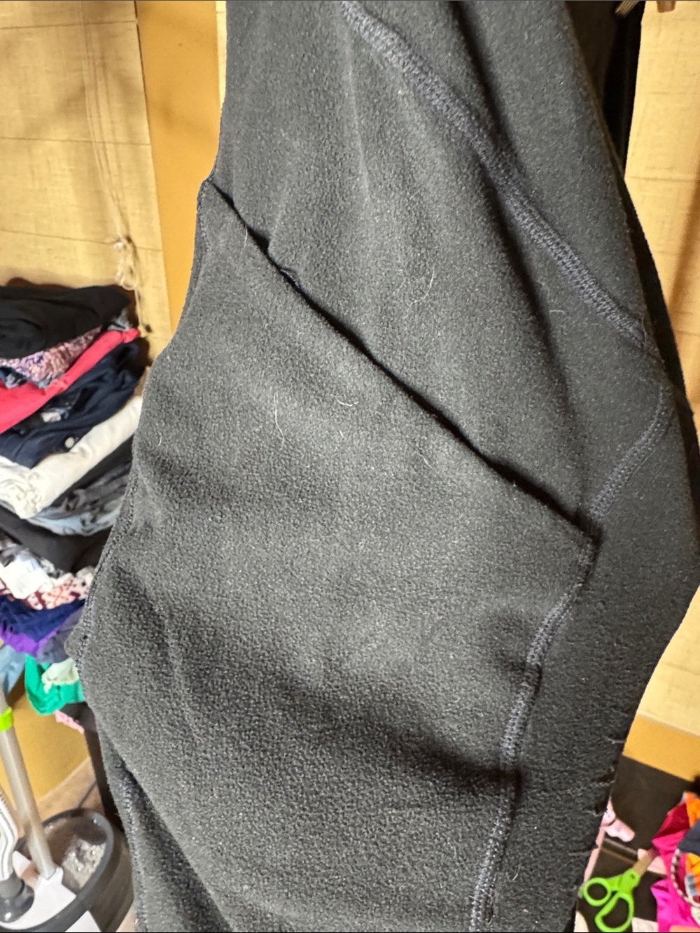 Foucome Over-the-Belly Maternity Bike Shorts Black Side Pocket Size S - Picture 4 of 6